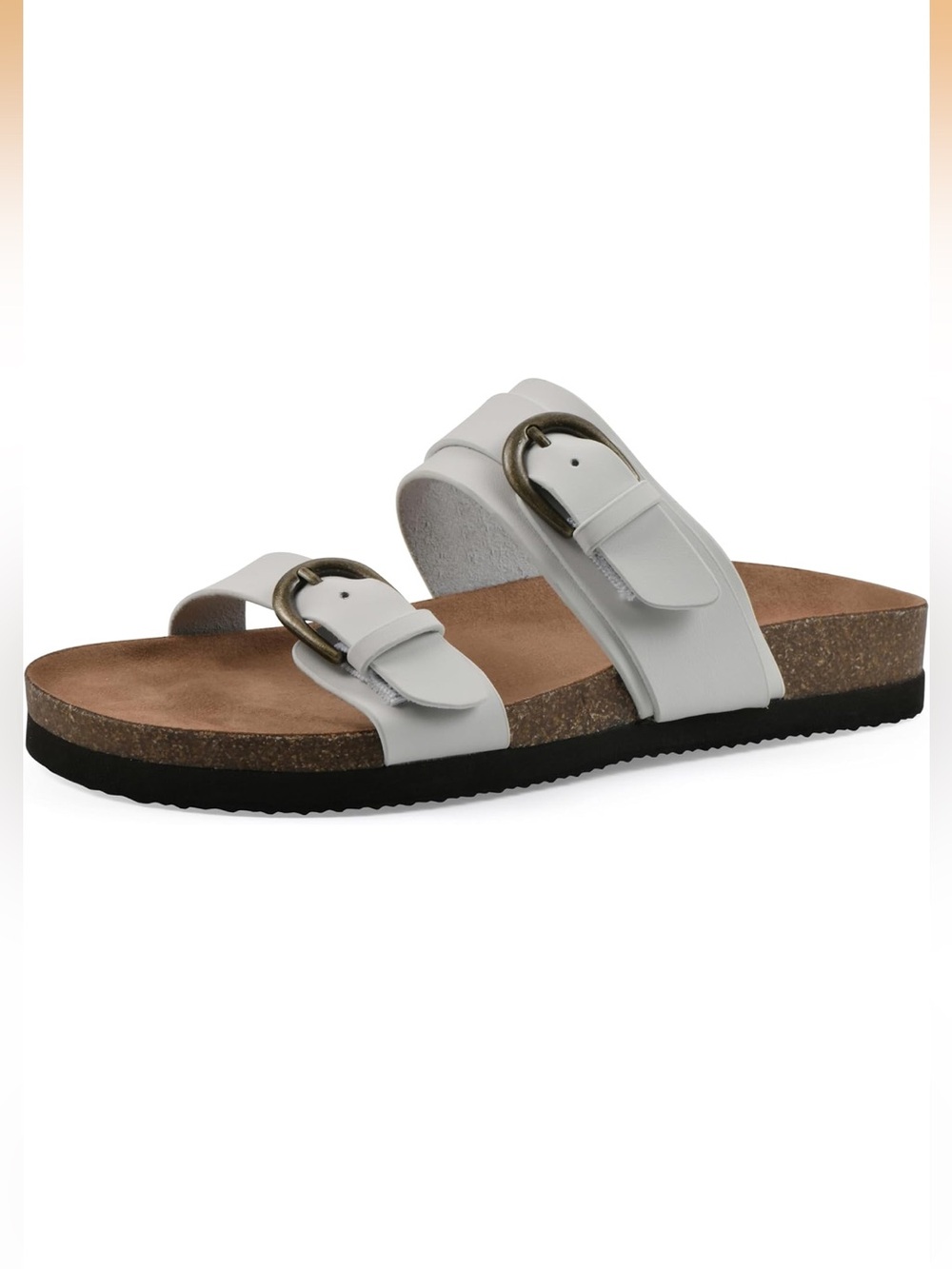 White Mountain Women's Hardball Round Toe Flat Sandals Size 8M